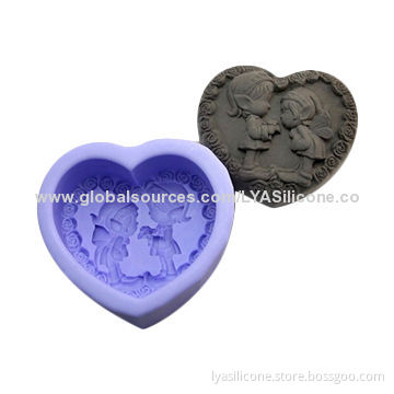 DIY Handmade Soap Molds, Made of Silicone, Heart Shape, OEM Shape Welcomed, Can be Used as Cake Mold
